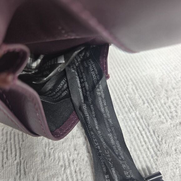 Massimo Dutti Bi Fold Mini Leather Wallet Grey Maroon Casual Minimalist Simple - Picture 5 of 6